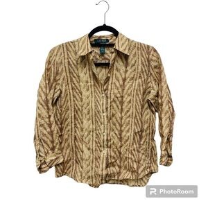 Vintage Lauren Ralph Lauren Linen Button Up Top